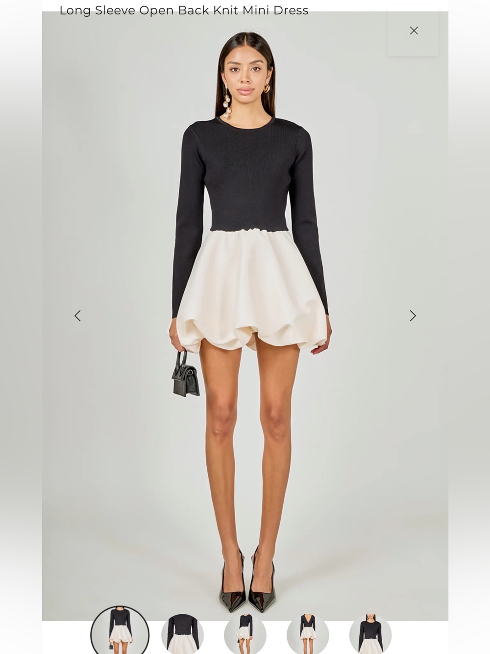 Endless Rose Black and Cream Two-Tone Bubble Mini Skirt